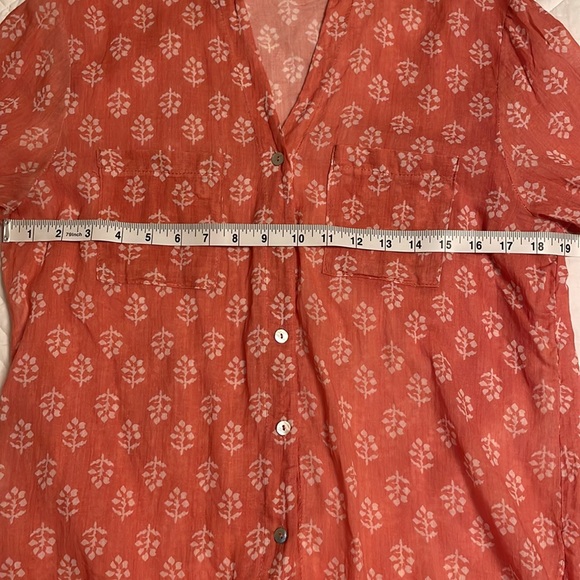 Women's Coral Button Down Shirt - Picture 8 of 11